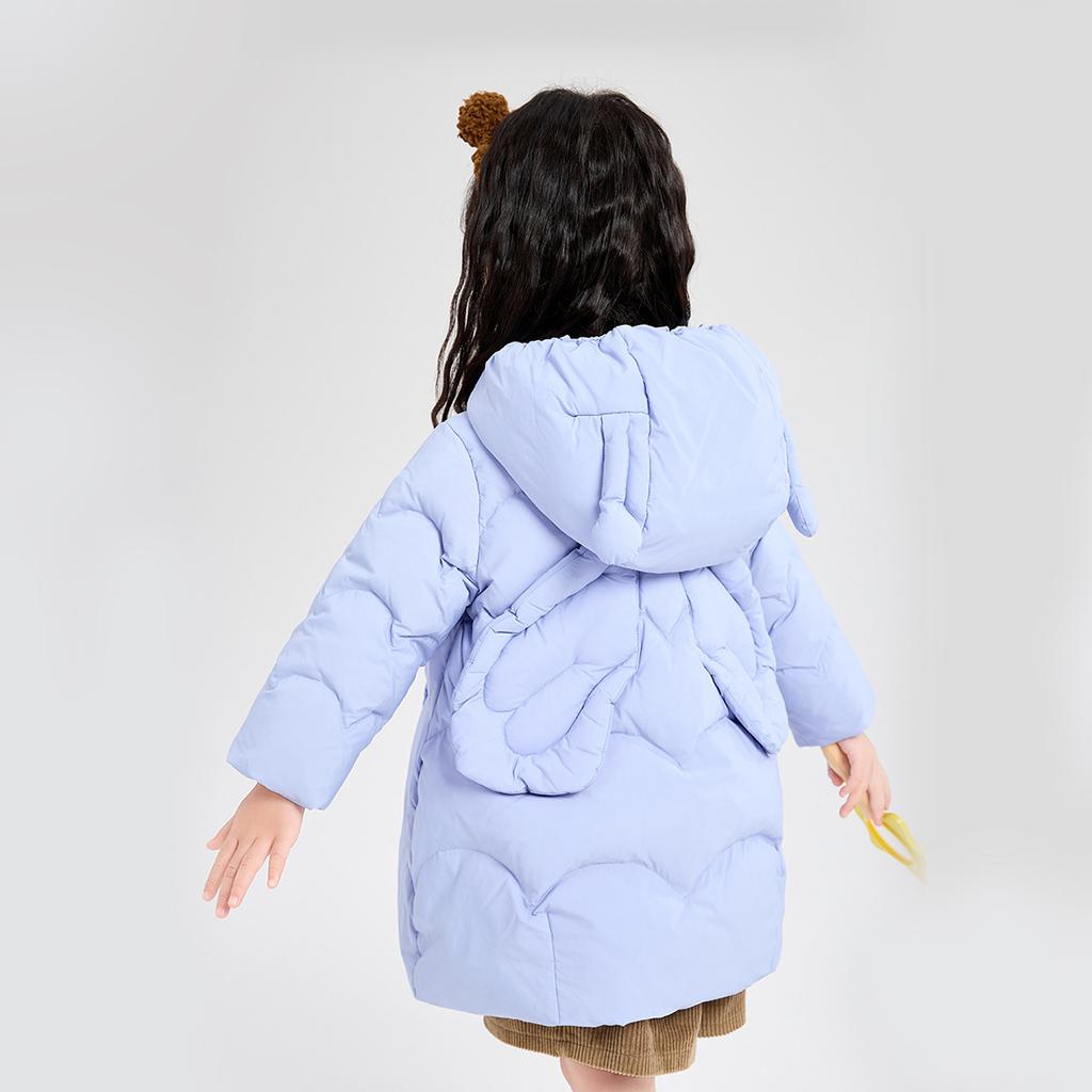 Three Proof Fabric Three-Dimensional Wings: Winter Down Jacket for Infants and Young Girls, Thick Coat for Children's Winter Clothing