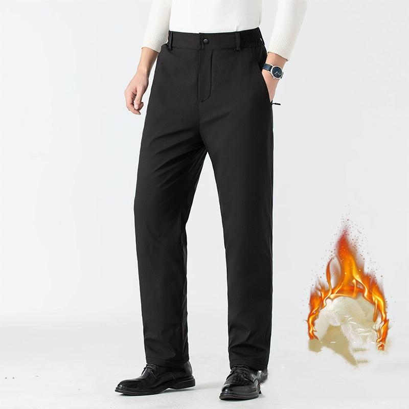 

Мужские утолщенные хлопковые брюки Зимние с высокой посадкой Плюс бархат Трехслойная верхняя одежда Хлопковые брюки Повседневные Прямые бархатные брюки S чёрный