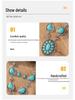 European & American Retro Turquoise Necklace and Earring Set