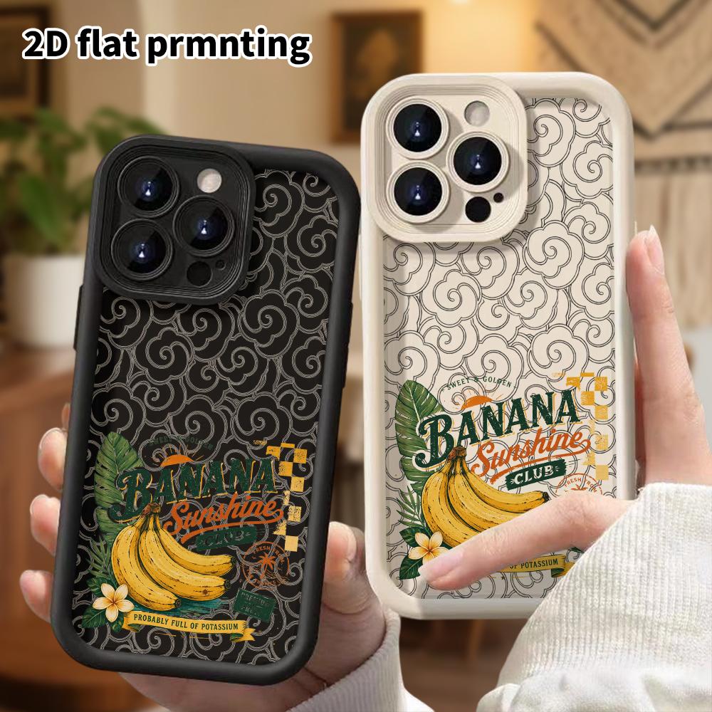 Phone Case: 2D flat design suitable for iPhone 18 17 16 15 14 13 Pro stepped protective case, sunny fruits, Christmas and Halloween gifts