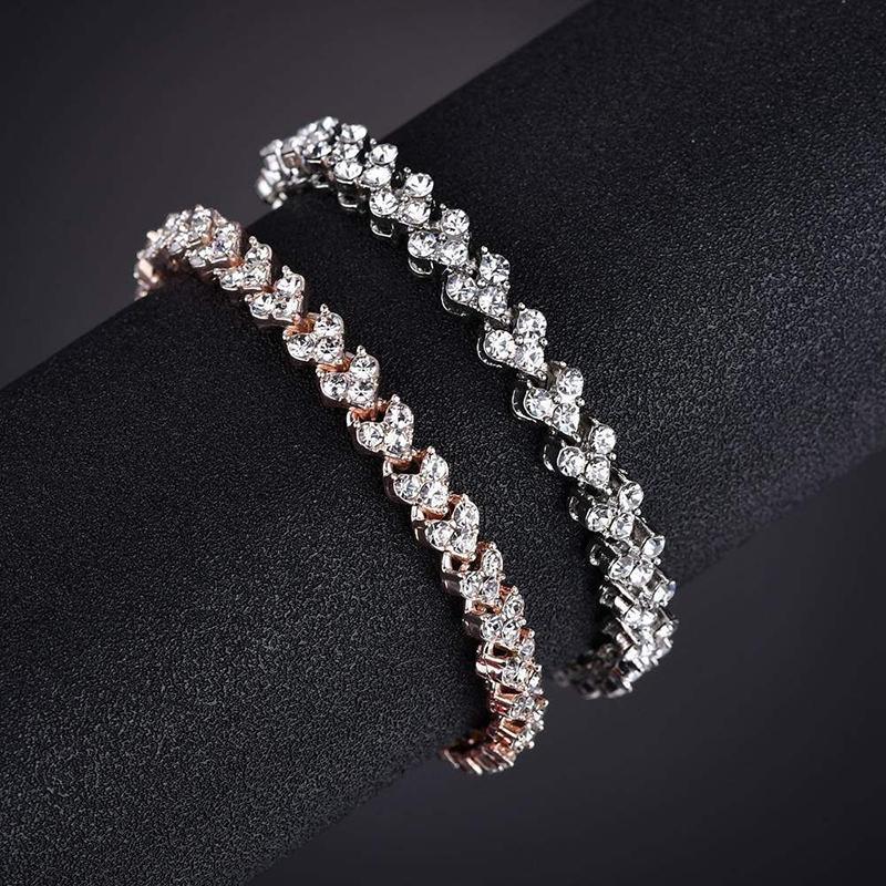 Fashion Crystal Zircon Bracelet Alloy Bangle Charming Jewellery Elegant Accessories for Women Girls