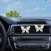 2PCS Bling Butterfly Car Freshener Air Vent Clips, Sparkling Crystal Rhinestone Auto Diffuser Clamps, Full Diamond Vehicle Interior Decoration Charm