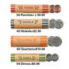 10Pcs Preformed Coin Wrappers Assorted Color-Coded Rolls Quarters Pennies for Banks Retail Stores Coin Exchanges