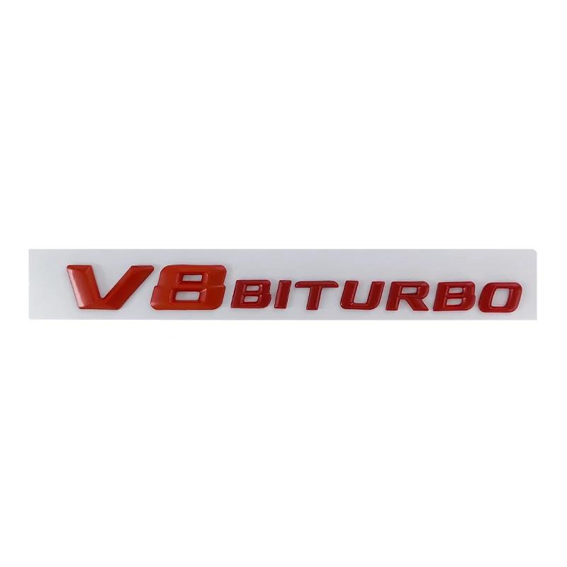 3d ABS V8 Biturbo Emblem Car Fender Badge Decal For C63S C63 E63 CLS63 V8 Biturbo Sticker Accessories