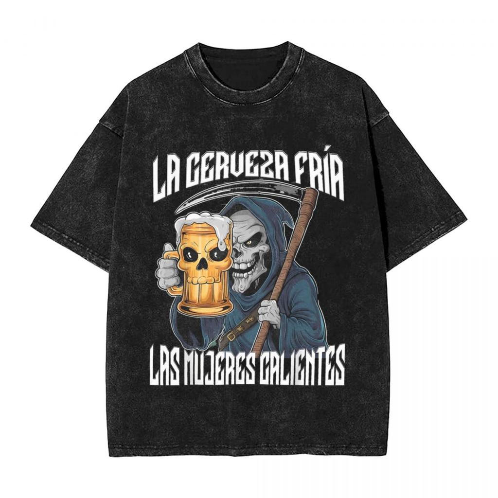 Calacas Chidas Gym Fitness Mit Sarkastischen Sprüchen Gewaschenes T-Shirt Herren Damen Vintage Tees Oberteile Lässig Unisex