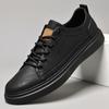 2026 Chaussures de Skateboard Plateforme en Cuir Noir Baskets Chunky pour Homme Chaussures de Skate Board Baskets Plates Semelle Épaisse Chaussures Décontractées