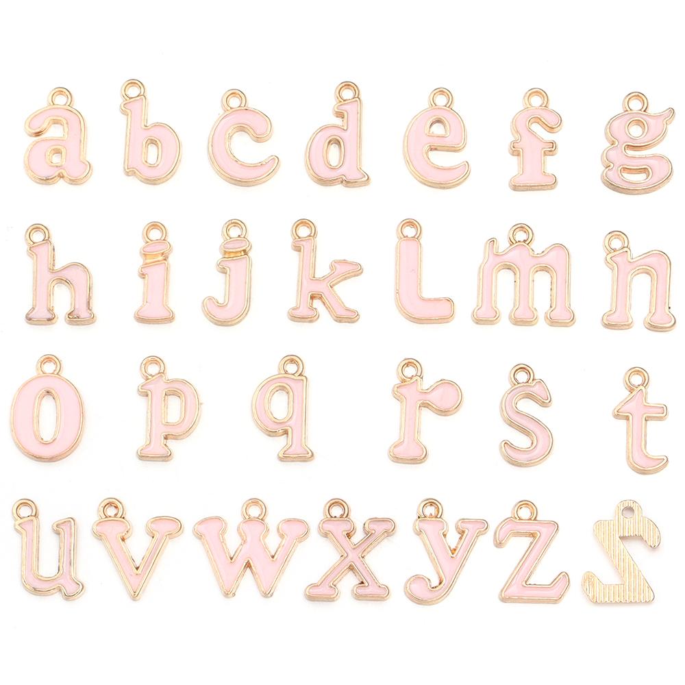 26pcs/lot Alloy Drip Oil Pendant Colorful A-Z English Letter Charm Pendant For DIY Handmade Earrings Necklace Gift Accessories