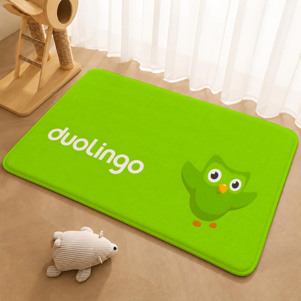 Duolingo Owl Duo 2 Floor Mat Floor Mat Soft Flannel Non-Slip Door  Rug for Living Room