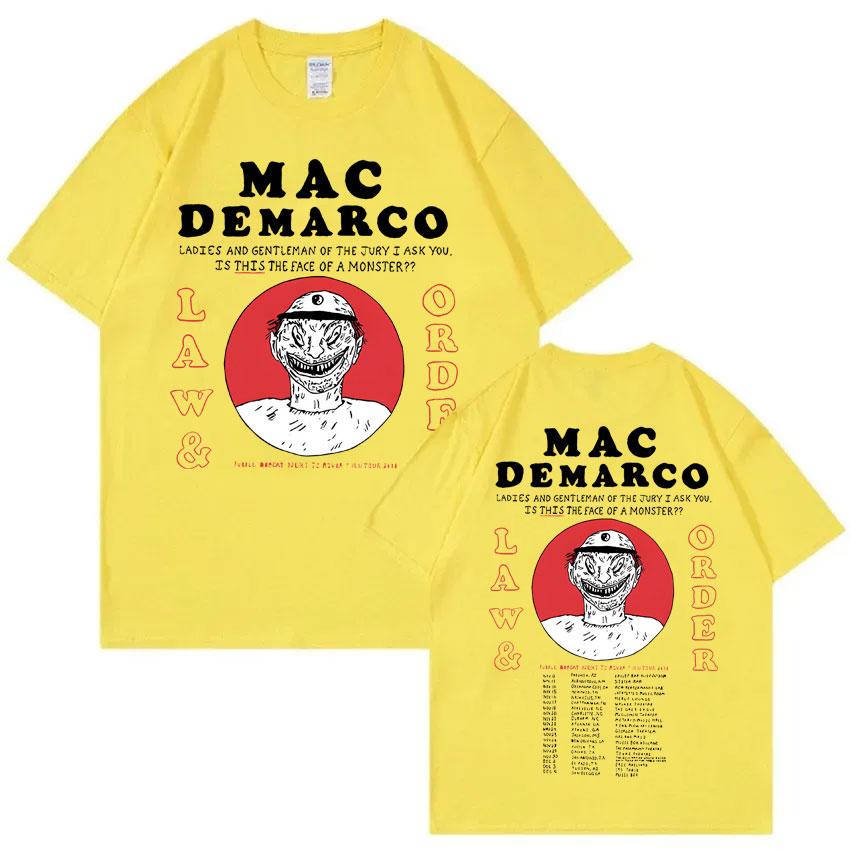 Singer Mac Demarco Law & Order Double Sided Print T-shirt Men Women Fashion Vintage Oversized Tshirt Men's Casual Cotton T Shirt