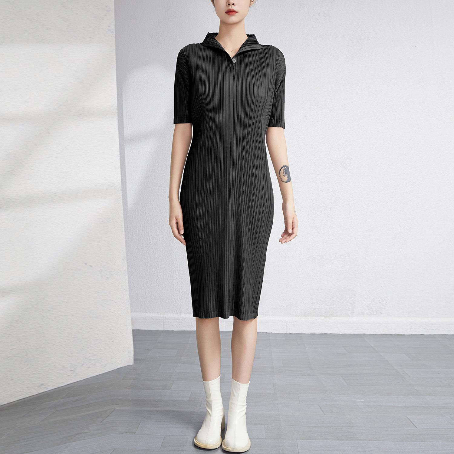 

Женское облегающее платье в европейском стиле: Новый дизайн длинной юбки свободного кроя, прямого и плиссированного покроя One Size (90-155) чёрный