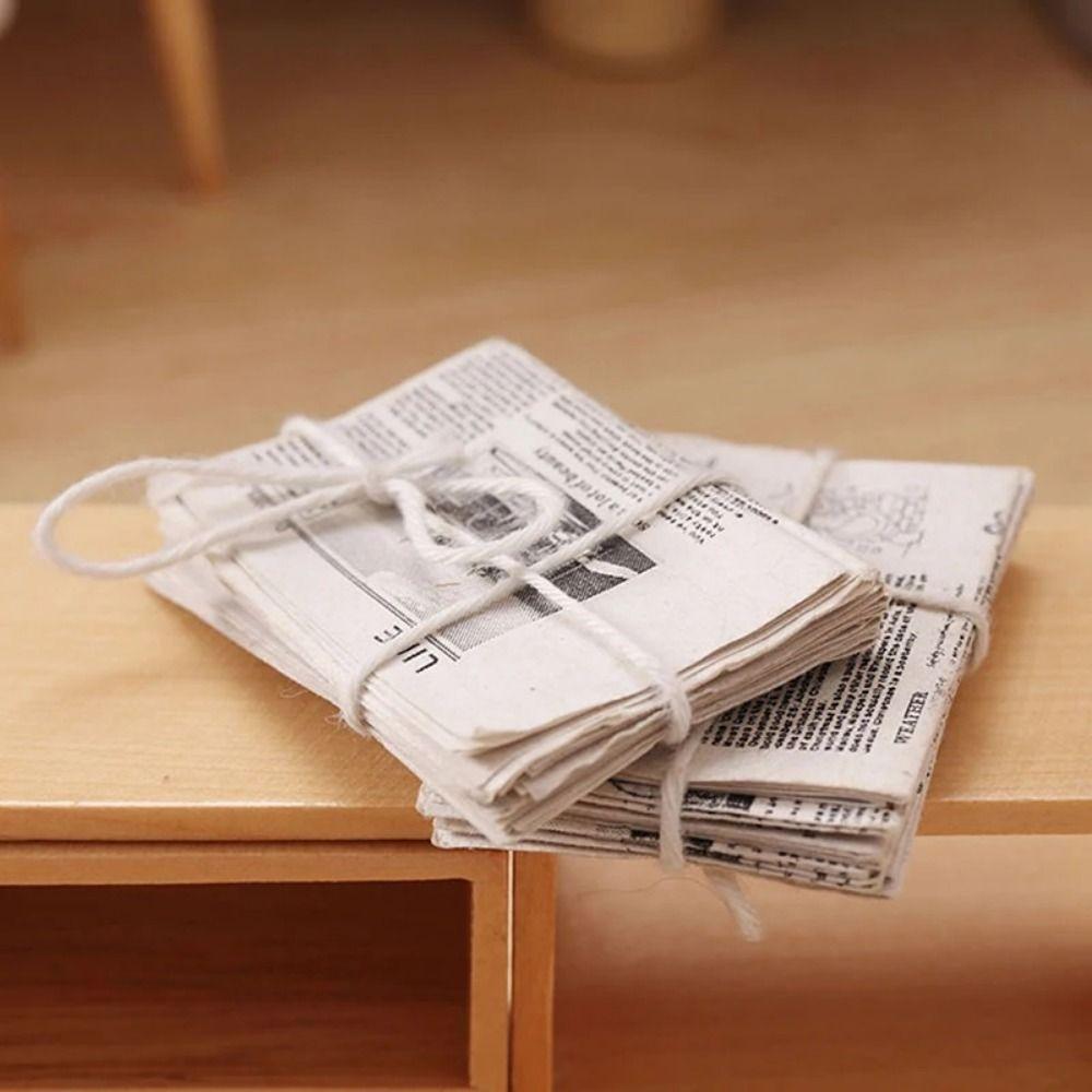 

1/12 Dollhouse Simulation Model Mini Doll House Decor New Miniature Retro Newspaper Set