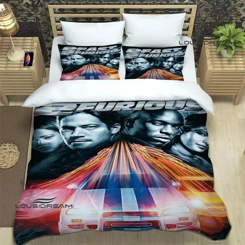 Fast & Furious Printed Bedding Set Single Twin Full Queen King Size Polyester Bedroom Duvet Cover Aldult Kids Quilt Cover Set