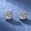 925 Sterling Silver Female Luxury Crystal Round Stud Earrings Vintage Wedding Jewelry White Zircon Stone Earrings New Nice