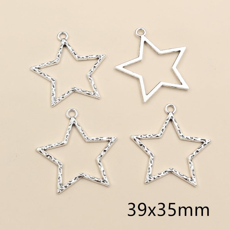 20 Stück Antik Versilbert Mond Stern Handgefertigt Anhänger Metall DIY Schmuckherstellung Zubehör Fundstücke Halskette Armband
