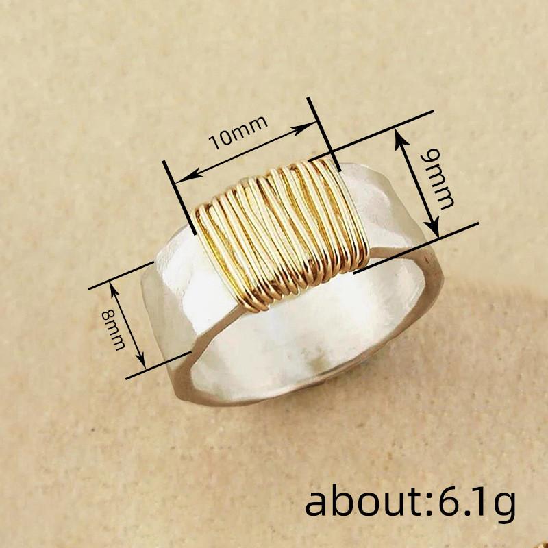 CopperIrregular Textured Rings Two Tone Gorgeous Glossy Finger Accessories for Women Elegant Jewelry Gifts