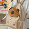 Adjustable Shoulder Straps Cartoon  School Bag Nylon Children Bookbag Capybara Backpack  Teenager