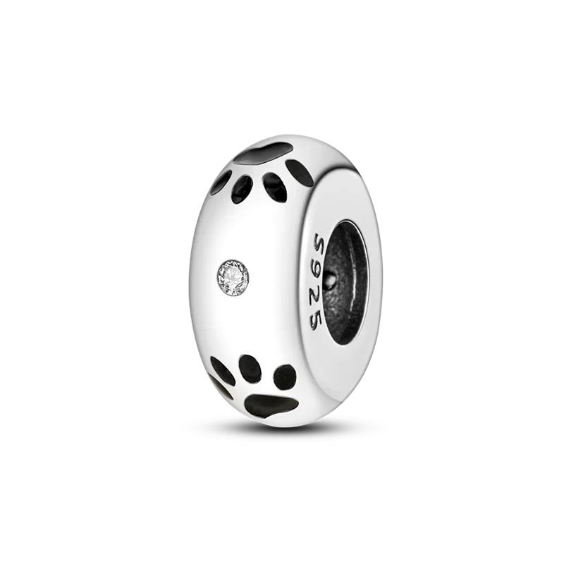 

Copper Original Charms Love Heart Dog Cat Paws Pendant Beads Fit Mula Bracelet Diy Jewelry For Women Gift