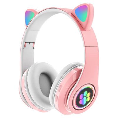CVC6.0 Drahtloser Kopfhörer Niedliche Katzenohren Kopfhörer Geringe Latenz HiFi Stereo Musik Mit Mikrofon Headset Leuchtend Für Kinder