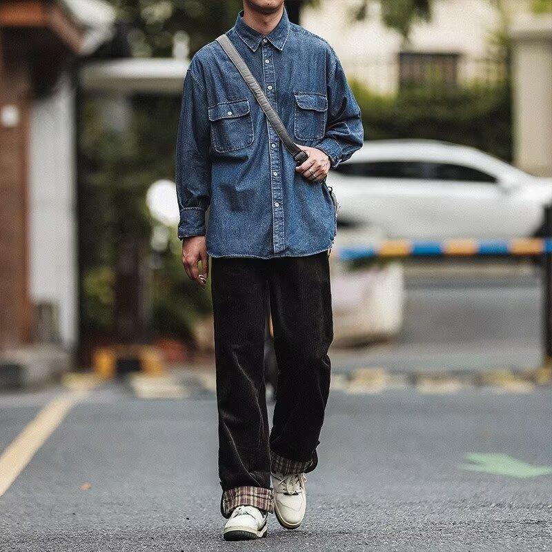 2024 Frühling und Herbst Pu Hübscher Mantel Herren Ins High Street Fashion Marke Hong Kong Stil Japanischer Harajuku Stil Koreanischer Stil Trendy Lose Jacke