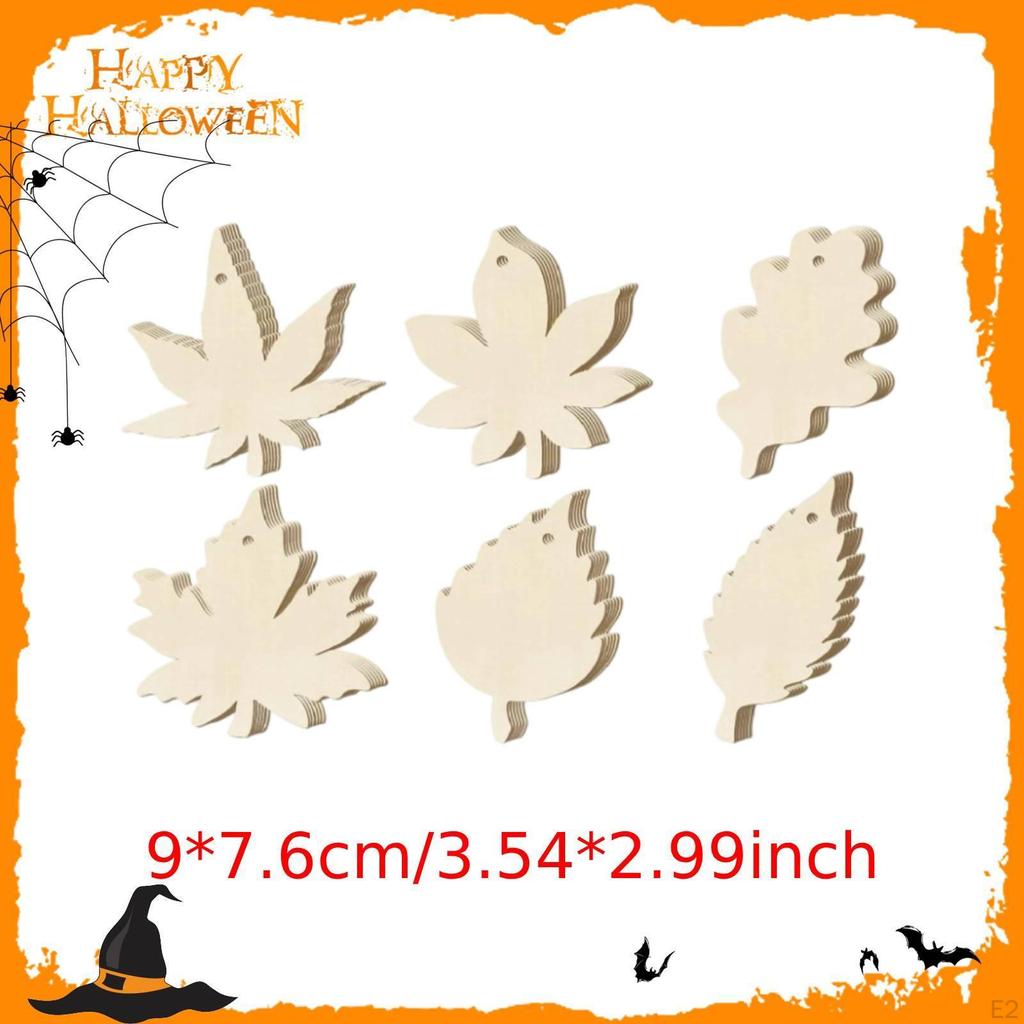 36 Pieces Wooden Ornaments to Paint Crafts Halloween Thanksgiving Decoration Wood Discs for Harvest