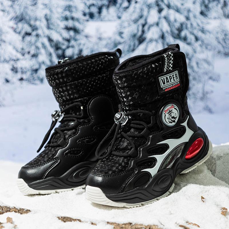 Children's cotton shoes outdoor mountaineering thermal sports shoes high-top cotton boots platform casual shoes velvet classmates