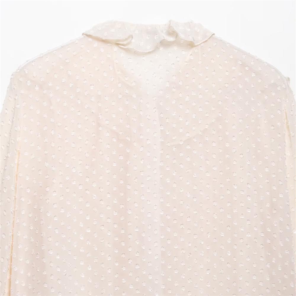 2025 Jaro/Léto Dámská Ležérní Volná Jednobarevná Vrstvená Košile s Dlouhým Rukávem