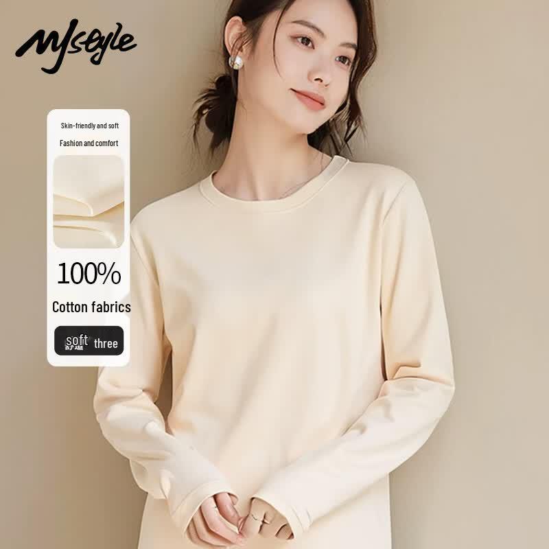 MJ STYLE Pure Cotton Long Sleeve T-Shirt for Women