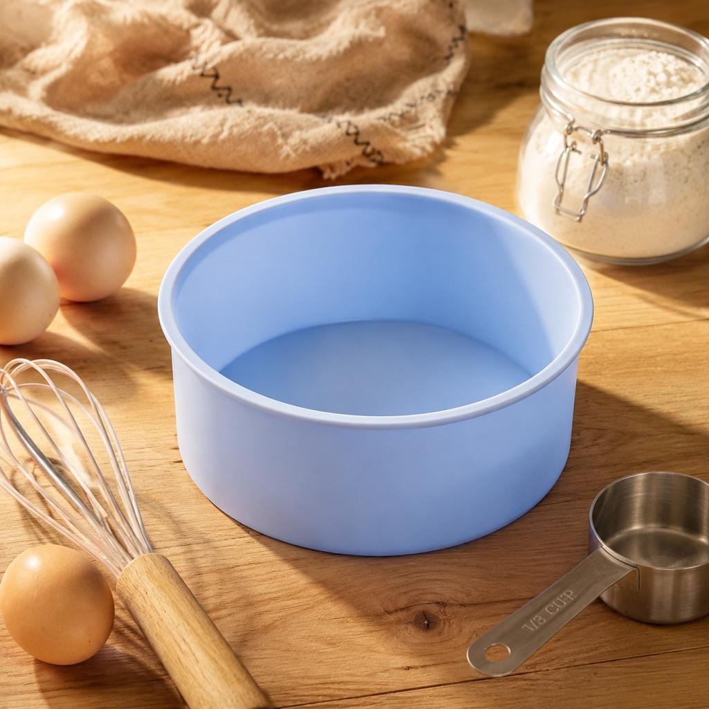 Round Silicone Pan for Baking - Flexible Nonstick for Cakes, Breads and Desserts