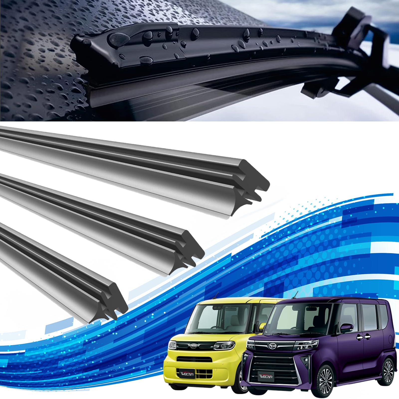 Daihatsu Tanto/Tanto Custom Wiper Replacement Rubber Compatible Size Genuine Compatible