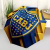 Club Atlético Boca Juniors Print Automatic Umbrella, 8 Rib Iron Frame, Plastic Handle, Suitable for Outdoor Travel &Daily , Ideal Gift