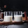 Latte Cup, Coffee Latte Tank Thickened Handmade Hammer Pattern Borosilicate Glass, Coffee Machine Matching Milk Foam Cup Utensils