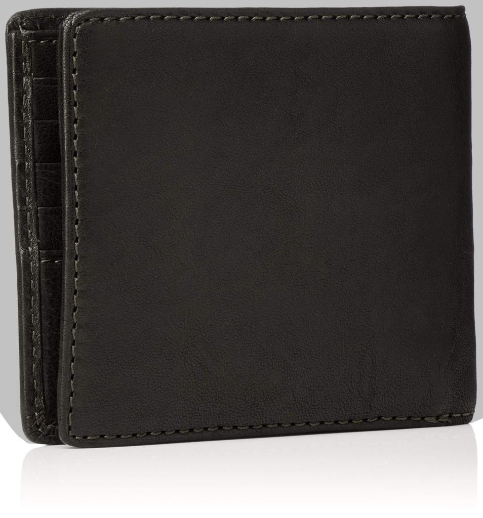 L'Homme XP34110 Men's Sheep Bifold Wallet (with Coin Purse) Black