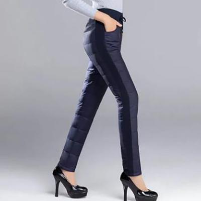 Pantalon d'hiver rembourré et épaissi pour femmes grandes tailles, chaud, ample, décontracté, confortable, taille haute