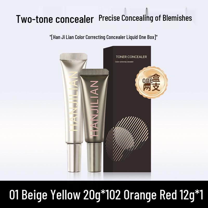 Han Ji Lian Hydrating Color Correcting Concealer: Long-Lasting, No-Crease Coverage for Acne Scars, Tear Troughs, and Pores.