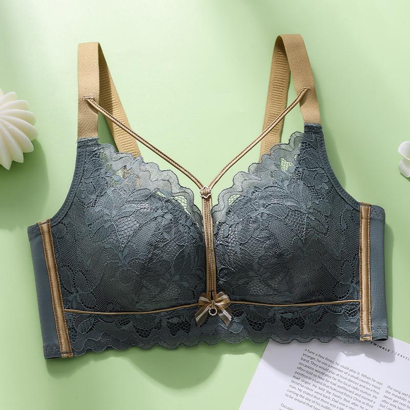 Sexy Bra Women's Lace Adjustable Bra Gathering Bra No Steel Ring Bra Anti Sagging Bra Double Breasted Bra