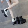 Fashion 11CM Genuine Leather Winter Plush  Platform Wedge Fashion Autumn Booties Women Boots Spring ELastic Babd Height Increasing Shoes