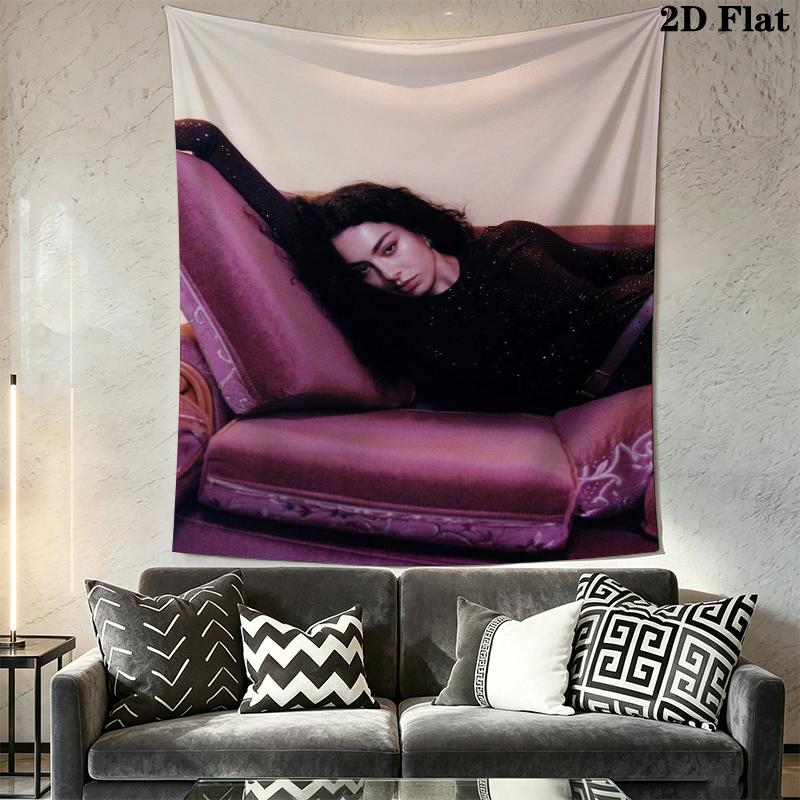 Charli Xcx Wall Tapestry Aesthetic Wall Hanging Printed Fabric Blanket Decorative Tapestries for Bedroom Living Room Home Decor