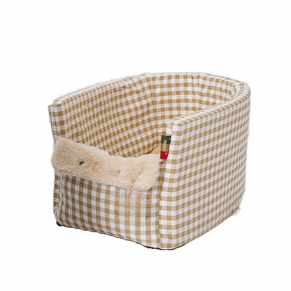 Square Pet Car Safety Seat Checkered Design Car Pet Seat Cushion Dog Car Seat  Car Transport