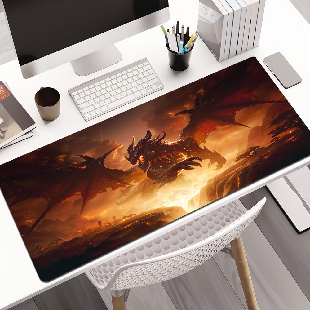 Magische Riesen-Feuerdrachen-Mauspad Schreibtischmatte XXL Gaming-Matte Gamer PC-Zubehör Tastatur-Erweiterungsmatte Gummi Anti-Rutsch