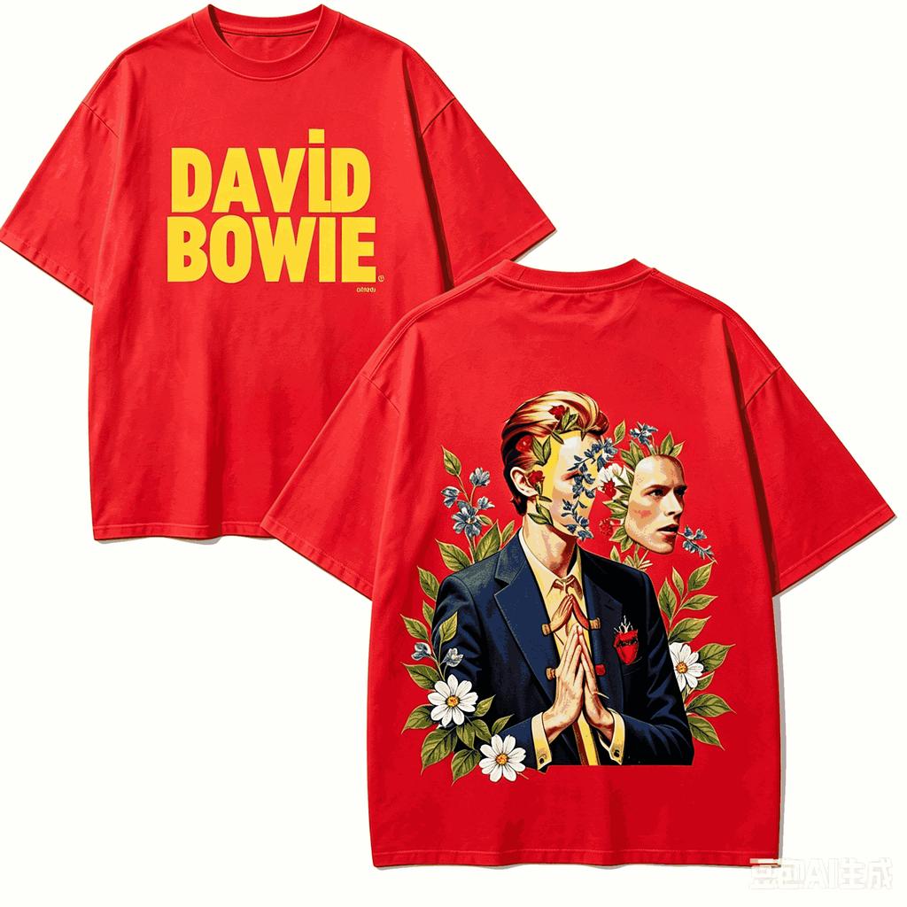 David Bowie Maglietta Regalo per Fan Unisex Unisex Harajuku Oversize Unisex Manica Corta Streetwear Alta Qualità Comoda Classica