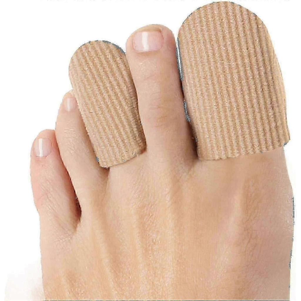 10pack Toe Caps Closed Toe Surface Fabric Sleeve Protectors With Gel Lining, Prevent Pain Relief For Corns, Blisters And Ingrown Toenails (size Large