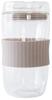 POKETLE Glass Tumbler with Lid, 330ml, Double-Walled, Heat-Resistant, Dishwasher-Safe, BPA-Free, Vidro 330, Latte Beige