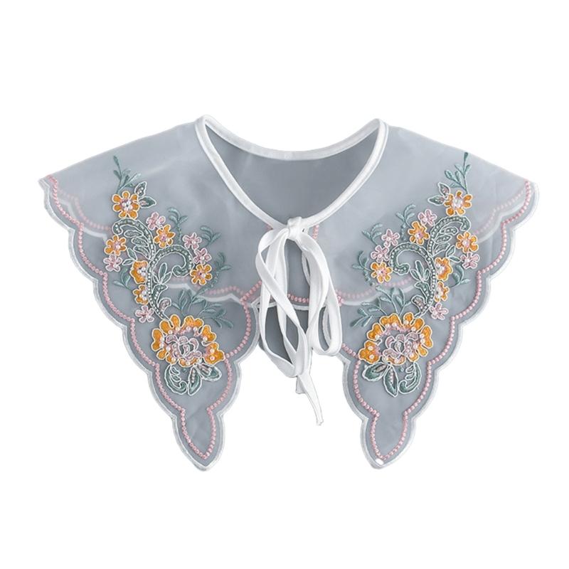 Embroidered False Collar for Women Teens Girls Elegant Detachable Faux Collar Blouse Collar Fashion Clothing Accessories