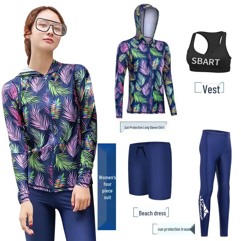 SBART Women's Long Sleeve Rash Guard & Wetsuit Set