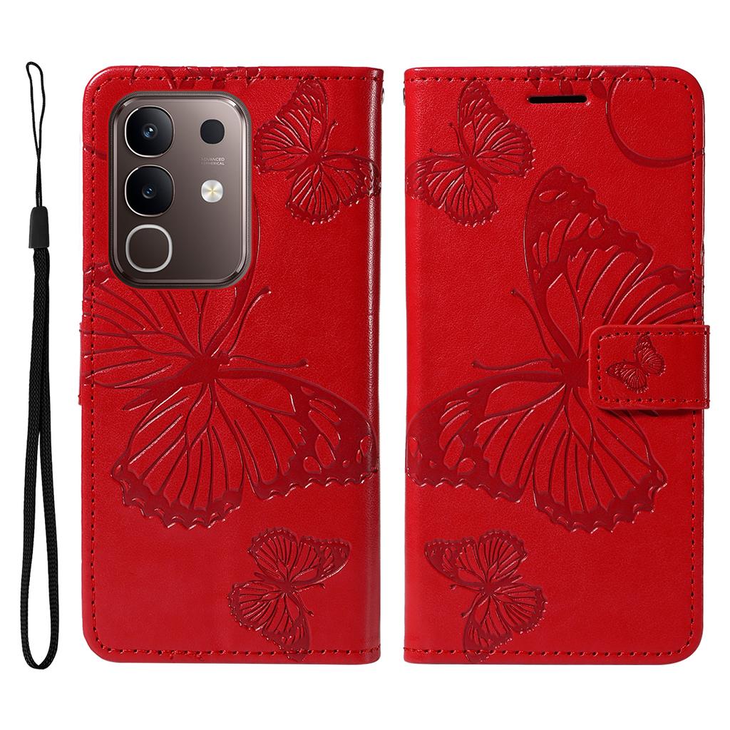 For vivo Y29 4G/vivo T4x 5G/vivo Y300t 5G Wallet Case Floral Butterfly Imprinted Leather Phone Cover Stand