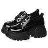 Thick-soled Casual Loafers for Women In Spring and Autumn New British Style Single Shoes Patent Leather Shoes for Women