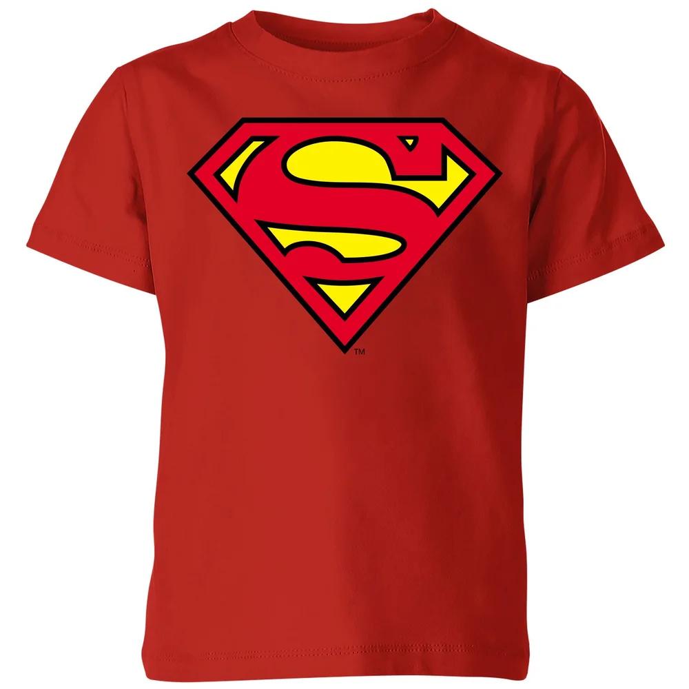 Official Superman Shield Kids  T-Shirt - Red - 3-4 Years 130