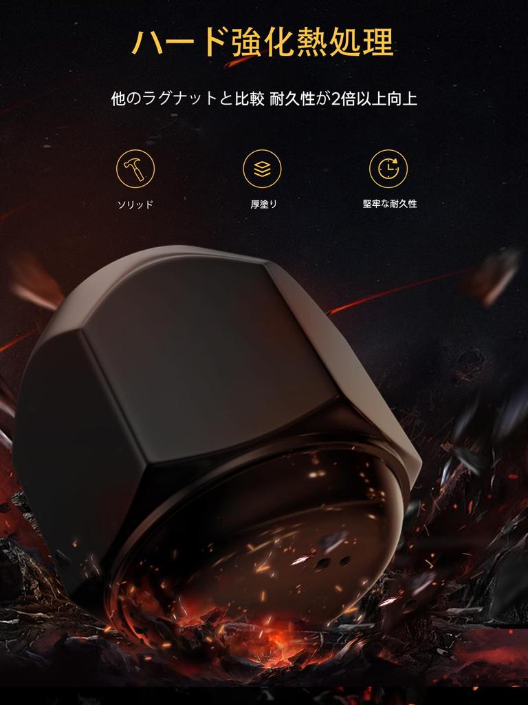 MIKKUPPA Wheel Nuts M12 X P1.5 for Daihatsu Toyota Mitsubishi Taper Troupe Nut Black