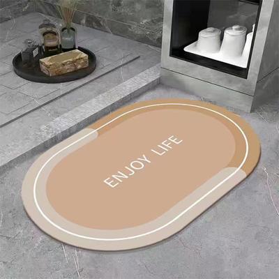 Bath Absorbent Floor Mat Diatom Mud Oval Square Soft Mat Toilet Foot Mat Non-slip Household Quick-drying Bath Mat