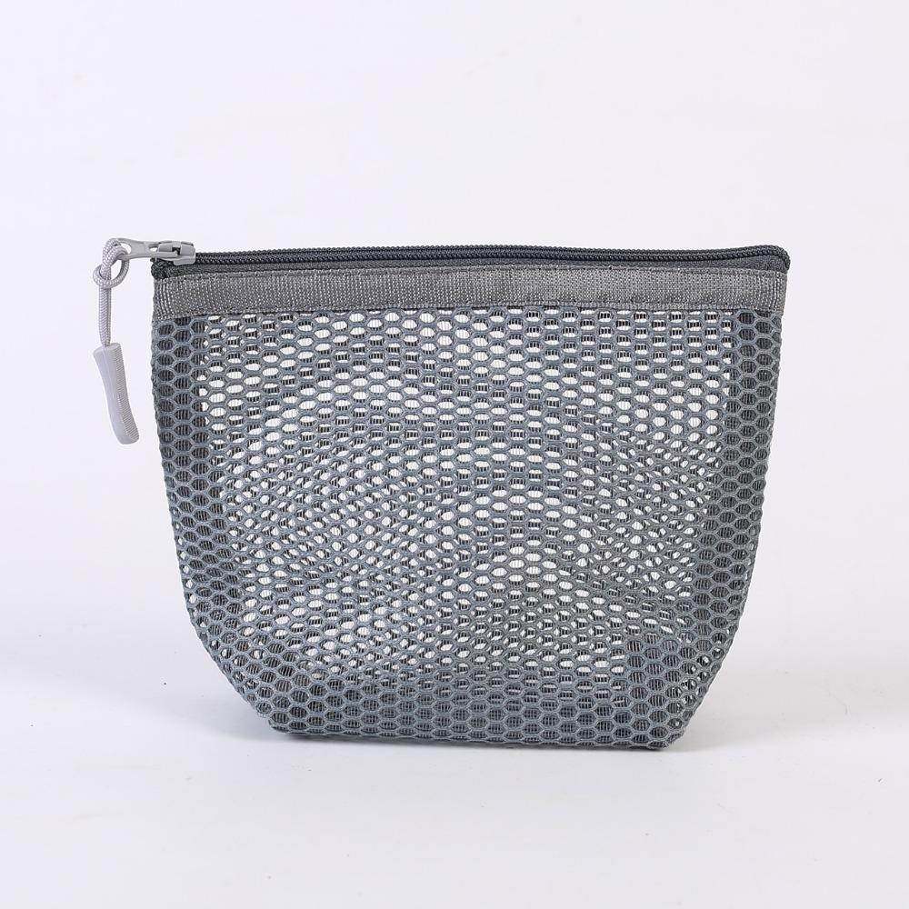 Portable Mesh Cosmetic Bag Dopamine Transparent Lipstick Makeup Bag Large Capacity Zipper Coin Purse for Women Girls